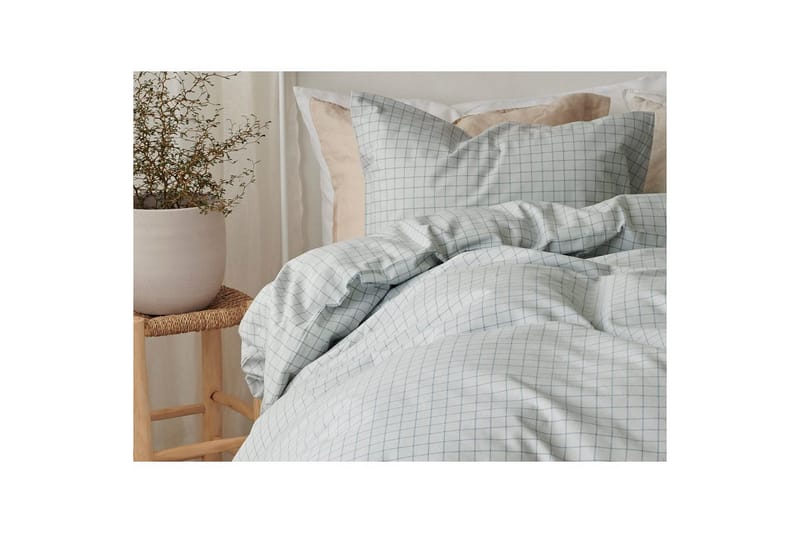 Dynetrekksett Enkeltseng 2-Delers Birger Flanell - Grønn - Tekstiler - Sengetøy - Dyne