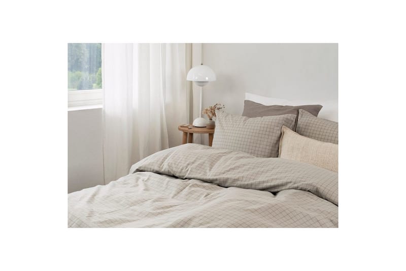 Dynetrekksett Enkeltseng 2-Delers Birger Flanell - Greige - Tekstiler - Sengetøy - Sengetøysett & dynetrekksett