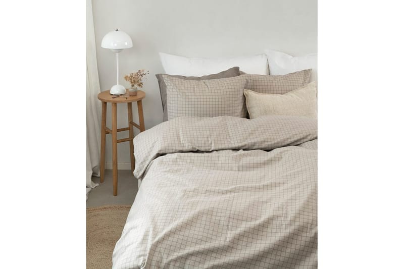 Dynetrekksett Enkeltseng 2-Delers Birger Flanell - Greige - Tekstiler - Sengetøy - Sengetøysett & dynetrekksett