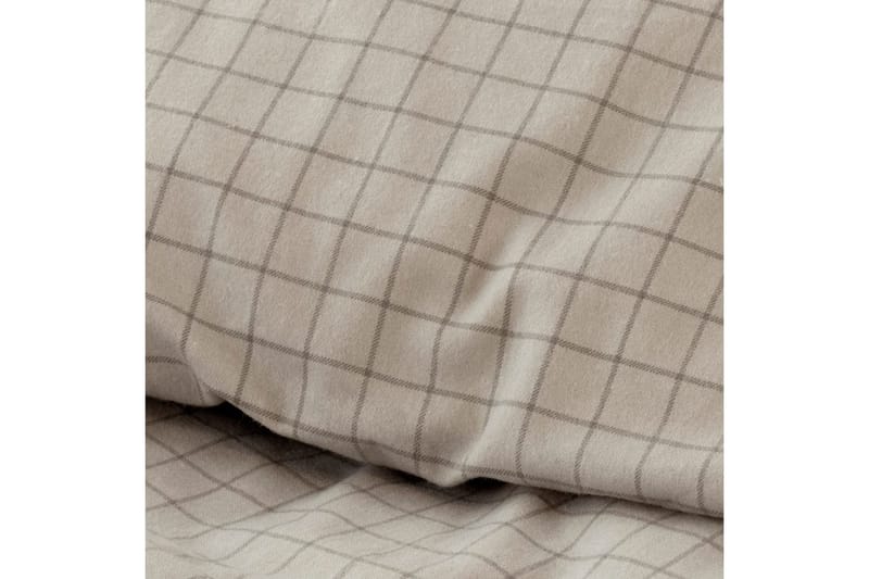 Dynetrekksett Enkeltseng 2-Delers Birger Flanell - Greige - Tekstiler - Sengetøy - Dyne