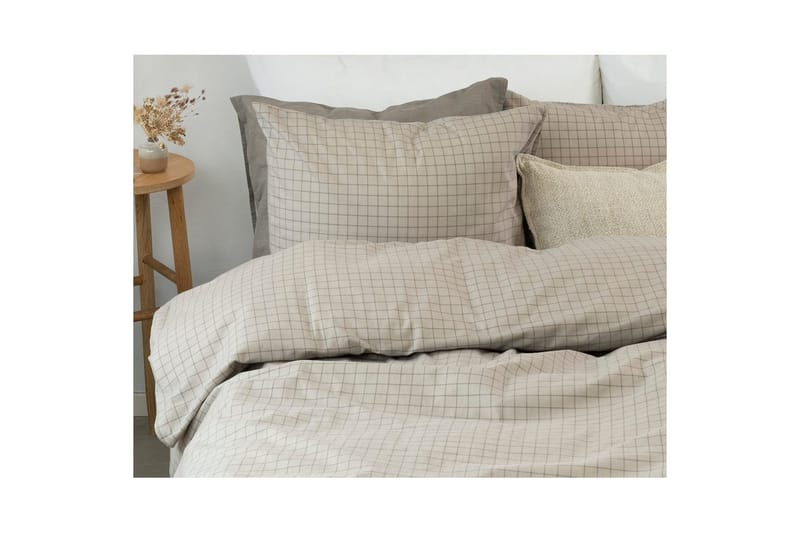 Dynetrekksett Enkeltseng 2-Delers Birger Flanell - Greige - Tekstiler - Sengetøy - Sengetøysett & dynetrekksett