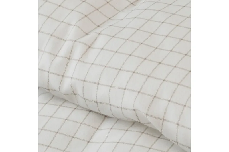 Dynetrekksett Enkeltseng 2-Delers Birger Flanell - Offwhite - Tekstiler - Sengetøy - Dyne