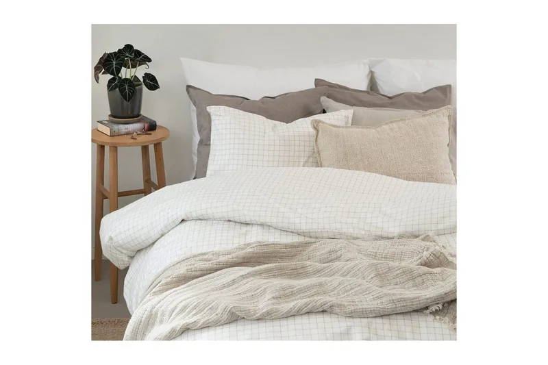 Dynetrekksett Enkeltseng 2-Delers Birger Flanell - Offwhite - Tekstiler - Sengetøy - Dyne