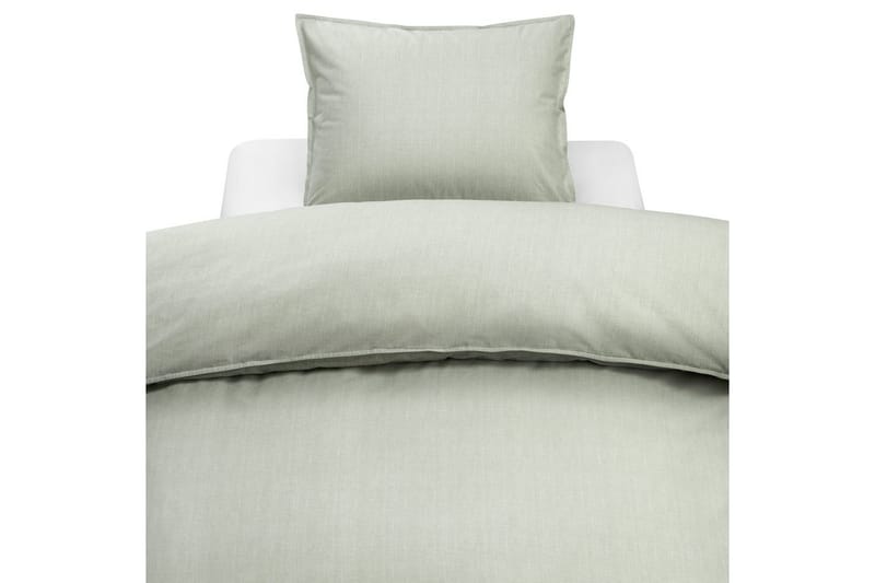 Dynetrekksett Enkeltseng 2-Delers Chambray Grønn, undefined