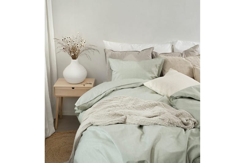 Dynetrekksett Enkeltseng 2-Delers Chambray Grønn - Tekstiler - Sengetøy - Sengetøysett & dynetrekksett