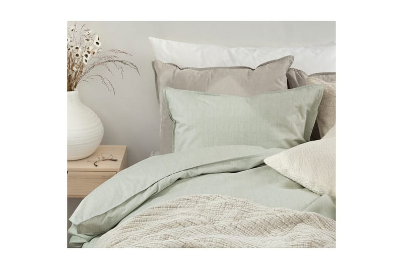 Dynetrekksett Enkeltseng 2-Delers Chambray Grønn - Tekstiler - Sengetøy - Sengetøysett & dynetrekksett