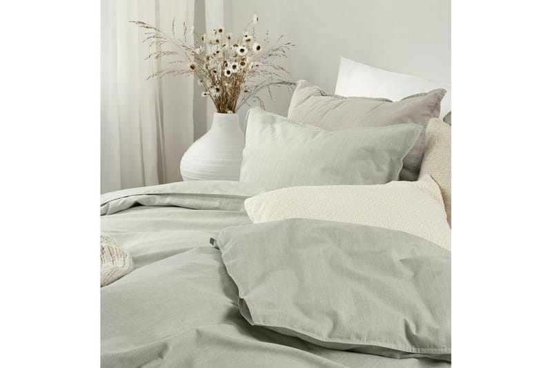 Dynetrekksett Enkeltseng 2-Delers Chambray Grønn - Tekstiler - Sengetøy - Sengetøysett & dynetrekksett