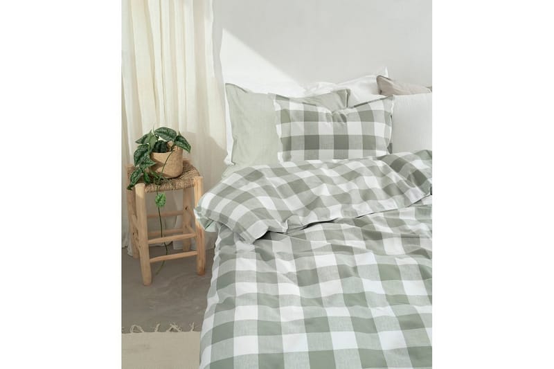 Dynetrekksett Enkeltseng 2-Delers Ruta Grønn - Tekstiler - Sengetøy - Sengetøysett & dynetrekksett