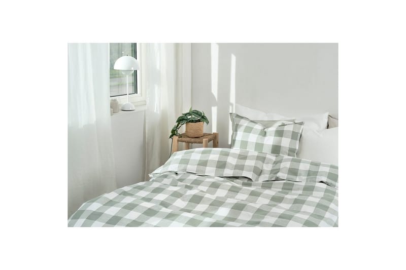 Dynetrekksett Enkeltseng 2-Delers Ruta Grønn - Tekstiler - Sengetøy - Sengetøysett & dynetrekksett