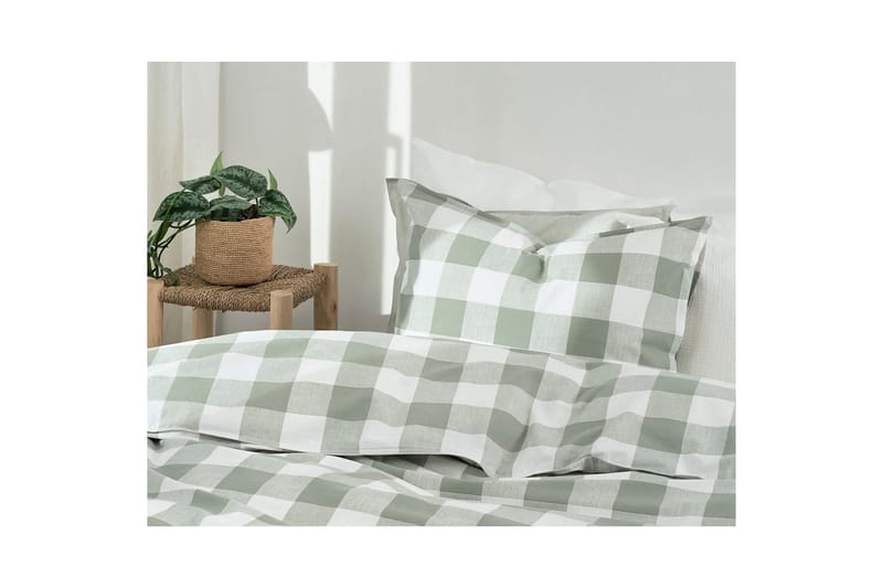 Dynetrekksett Enkeltseng 2-Delers Ruta Grønn - Tekstiler - Sengetøy - Sengetøysett & dynetrekksett