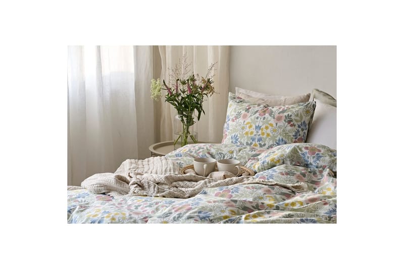 Dynetrekksett Enkeltseng 2-Delers Sommerblomster Multi - Tekstiler - Sengetøy - Dyne