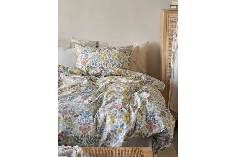 Dynetrekksett Enkeltseng 2-Delers Sommerblomster Multi - Tekstiler - Sengetøy - Dyne