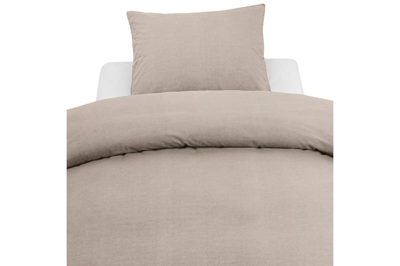 Dynetrekksett Enkeltseng 2-Delers Vasket, Brun