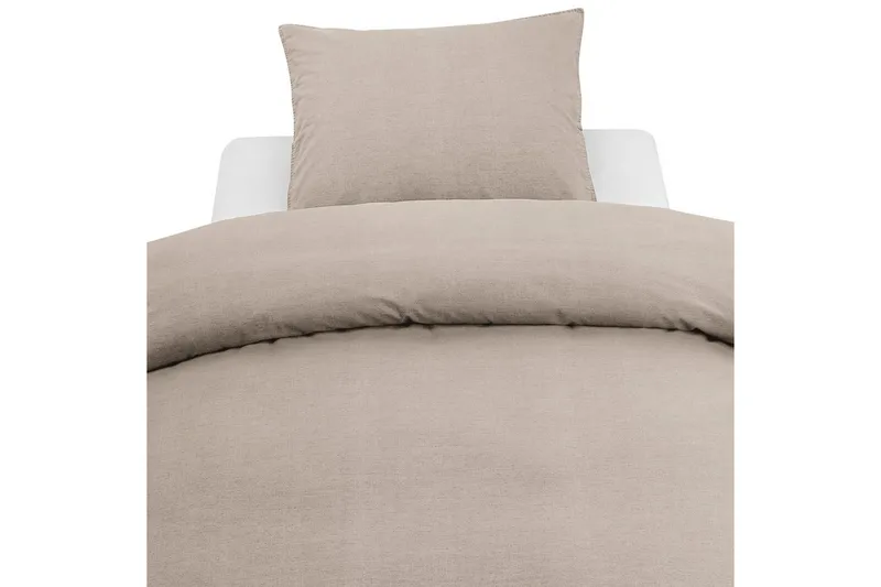 Dynetrekksett Enkeltseng 2-Delers Vasket - Brun - Tekstiler - Sengetøy - Sengetøysett & dynetrekksett