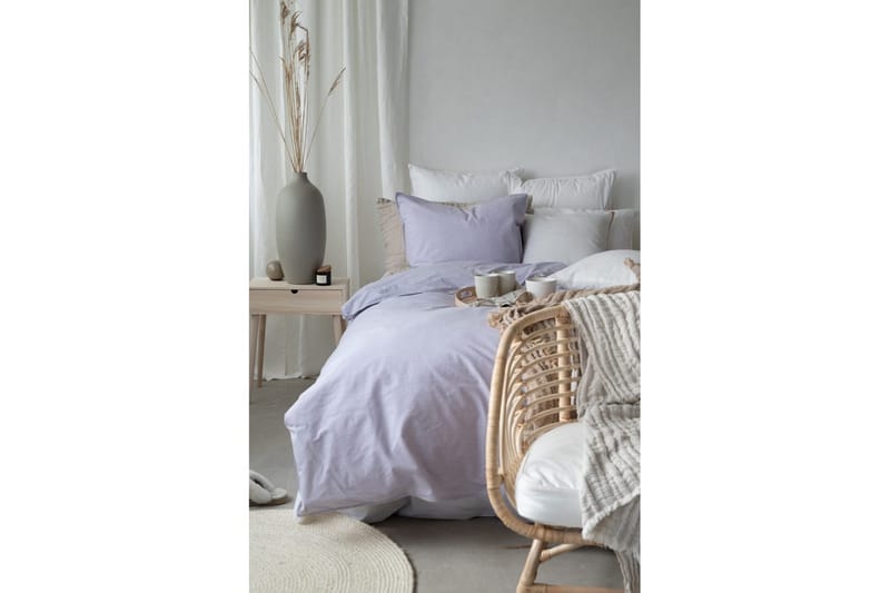 Dynetrekksett Enkeltseng 2-Delers Vasket - Lilla - Tekstiler - Sengetøy - Sengetøysett & dynetrekksett