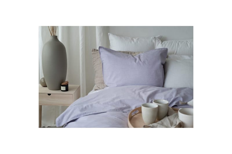 Dynetrekksett Enkeltseng 2-Delers Vasket - Lilla - Tekstiler - Sengetøy - Sengetøysett & dynetrekksett