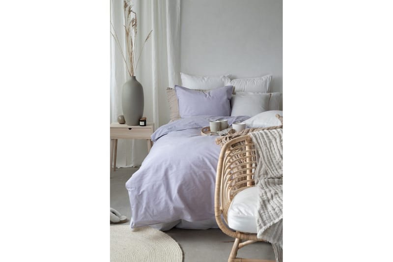 Dynetrekksett Enkeltseng 2-Delers Vasket - Lilla - Tekstiler - Sengetøy - Sengetøysett & dynetrekksett