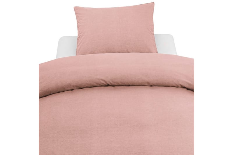 Dynetrekksett Enkeltseng 2-Delers Vasket, Ny Rosa