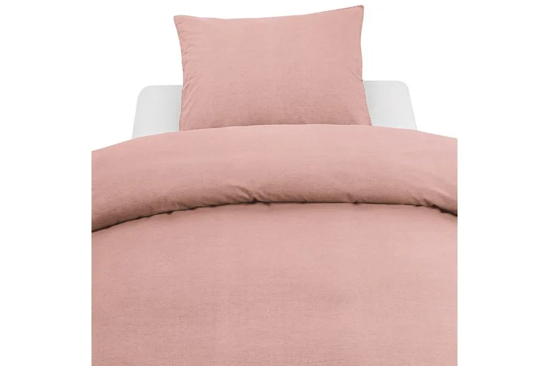 Dynetrekksett Enkeltseng 2-Delers Vasket, Ny Rosa