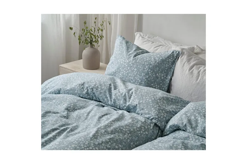 Dynetrekksett Enkeltseng 2-Dels Hedda - Blå - Tekstiler - Sengetøy - Sengetøysett & dynetrekksett