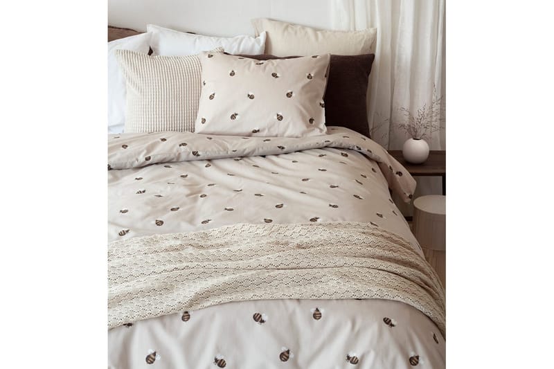 Dynetrekksett Enkeltseng 2-Dels Humla Sand - Tekstiler - Sengetøy - Sengetøysett & dynetrekksett