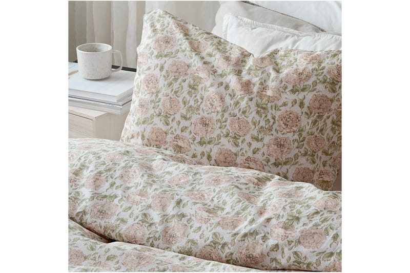 Dynetrekksett Enkeltseng 2-Dels Irma Flower Rosa - Tekstiler - Sengetøy - Sengetøysett & dynetrekksett