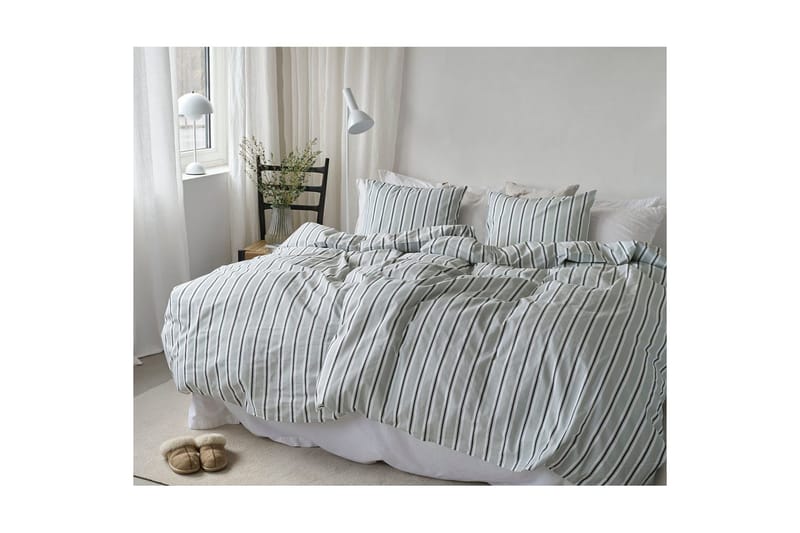 Dynetrekksett Enkeltseng 2-dels Sunnan Rand - Grønn - Tekstiler - Sengetøy - Sengetøysett & dynetrekksett