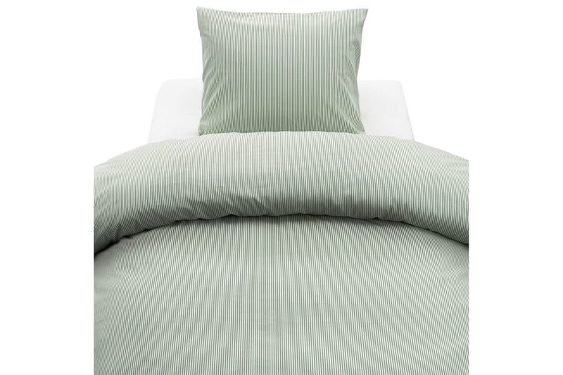 Dynetrekksett Enkeltseng 2-dels Thelma Stripe - Grønn - Tekstiler - Sengetøy - Sengetøysett & dynetrekksett