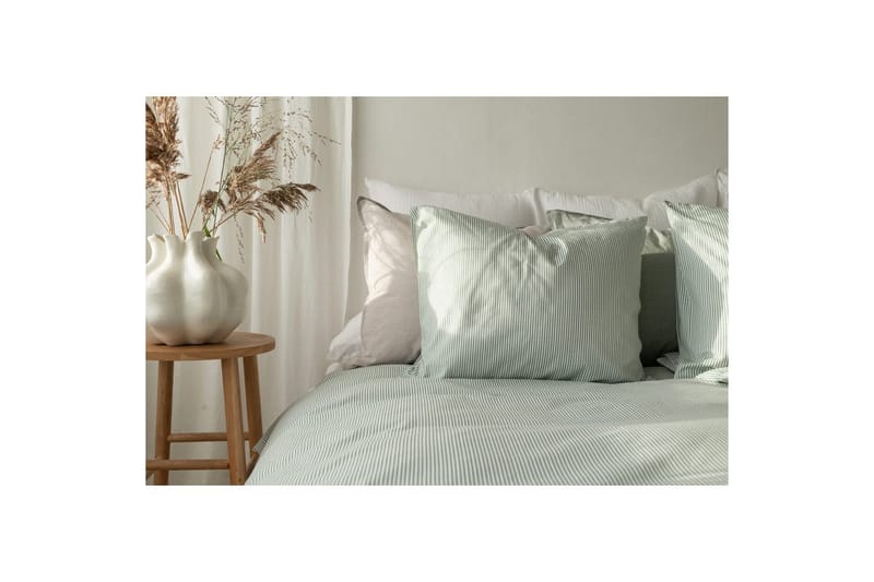 Dynetrekksett Enkeltseng 2-dels Thelma Stripe - Grønn - Tekstiler - Sengetøy - Sengetøysett & dynetrekksett