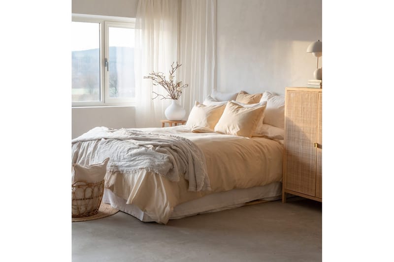 Dynetrekksett Enkeltseng 2-dels Thelma Stripe - Gul - Tekstiler - Sengetøy - Sengetøysett & dynetrekksett