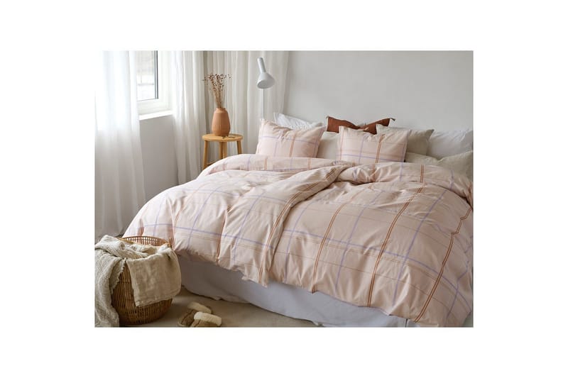 Dynetrekksett Enkeltseng 2-dels Tyra Rute - Lilla - Tekstiler - Sengetøy - Sengetøysett & dynetrekksett