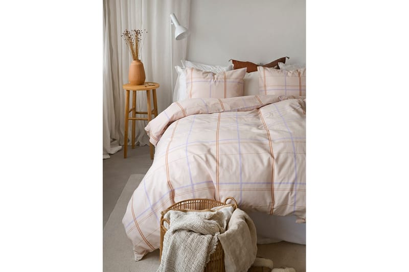 Dynetrekksett Enkeltseng 2-dels Tyra Rute - Lilla - Tekstiler - Sengetøy - Sengetøysett & dynetrekksett