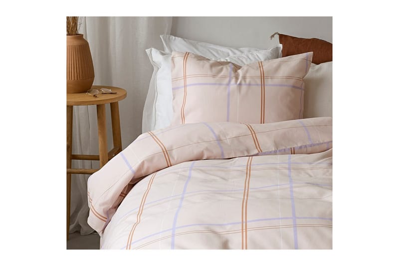 Dynetrekksett Enkeltseng 2-dels Tyra Rute - Lilla - Tekstiler - Sengetøy - Sengetøysett & dynetrekksett