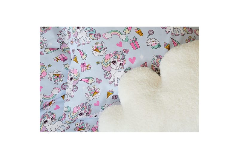 Dynetrekksett Enkeltseng 2-delt Enhjørning - Blå - Tekstiler - Sengetøy - Sengetøysett & dynetrekksett