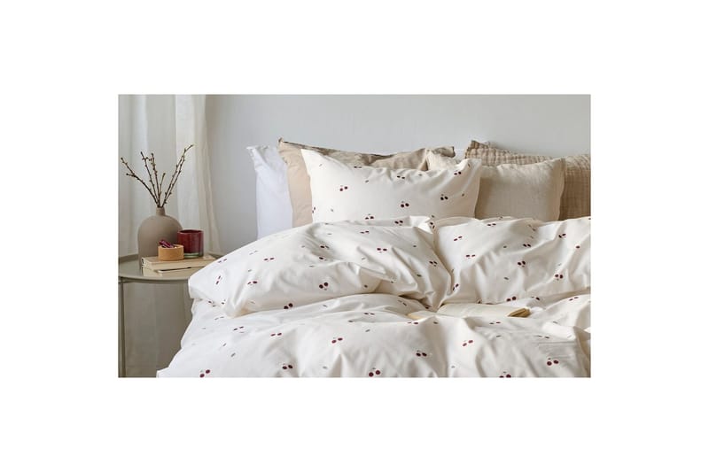 Dynetrekksett Enkeltseng 2-delt Kirsebær Sand - Tekstiler - Sengetøy - Sengetøysett & dynetrekksett