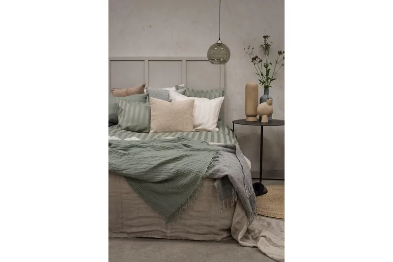 Dynetrekksett Dobbeltseng 3-Dels Sateng - Grønn - Tekstiler - Sengetøy - Sengetøysett & dynetrekksett - Sengesett enkeltseng