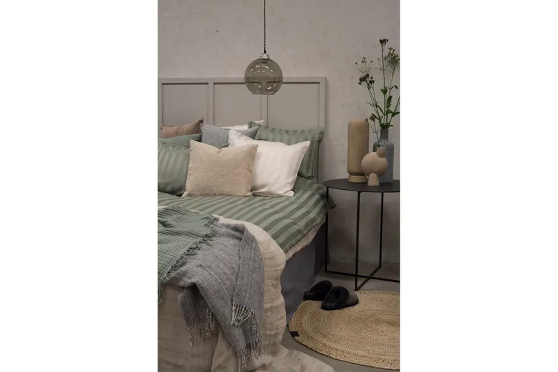 Dynetrekksett Dobbeltseng 3-Dels Sateng - Grønn - Tekstiler - Sengetøy - Sengetøysett & dynetrekksett - Sengesett enkeltseng