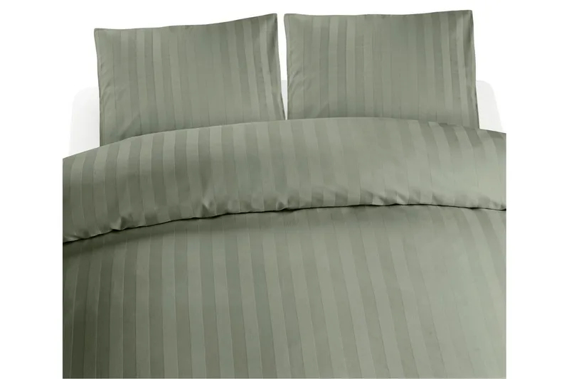 Dynetrekksett Dobbeltseng 3-Dels Sateng, Grønn