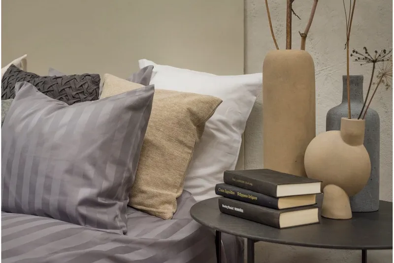 Dynetrekksett Dobbeltseng 3-Dels Sateng - Lysegrå - Tekstiler - Sengetøy - Sengetøysett & dynetrekksett - Sengesett enkeltseng