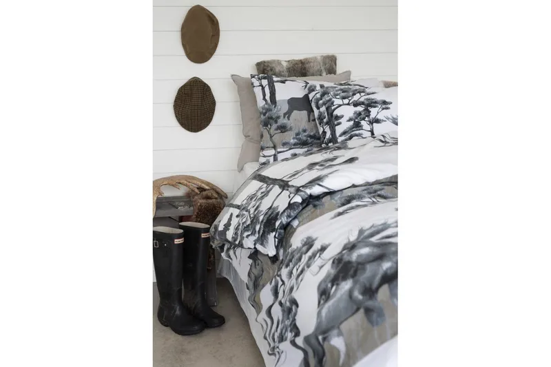 Dynetrekksett Enkeltseng 2-Delers Elg Grå - Grå - Tekstiler - Sengetøy - Sengetøysett & dynetrekksett - Sengesett enkeltseng