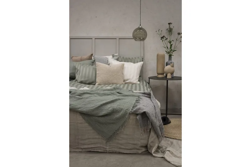 Dynetrekksett Enkeltseng 2-Delers Satin - Grønn - Tekstiler - Sengetøy - Sengetøysett & dynetrekksett - Sengesett enkeltseng