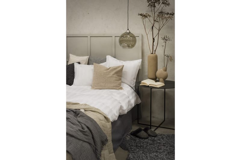 Dynetrekksett Enkeltseng 2-Delers Satin - Hvit - Tekstiler - Sengetøy - Sengetøysett & dynetrekksett - Sengesett enkeltseng