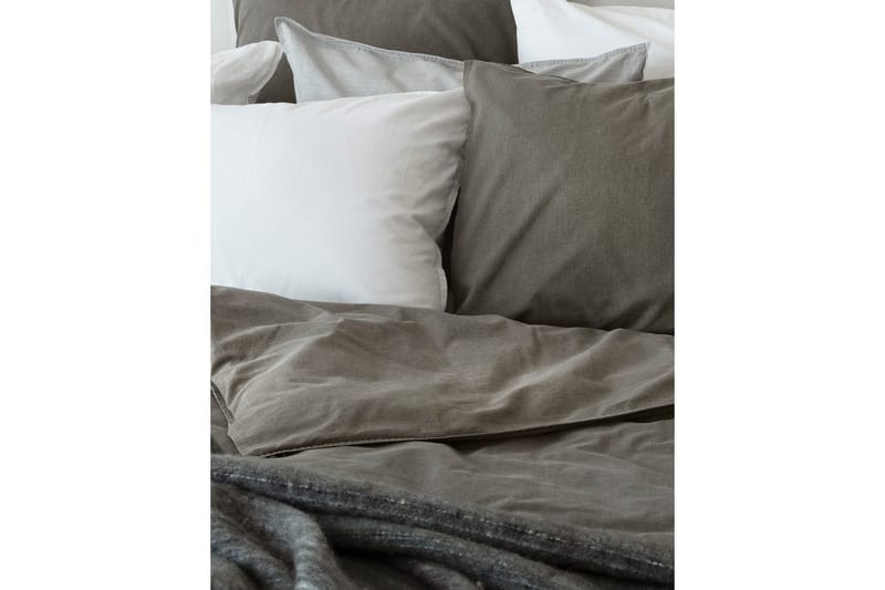 Dynetrekksett Enkeltseng 2-Delers Vasket - Grå - Tekstiler - Sengetøy - Sengetøysett & dynetrekksett - Sengesett enkeltseng