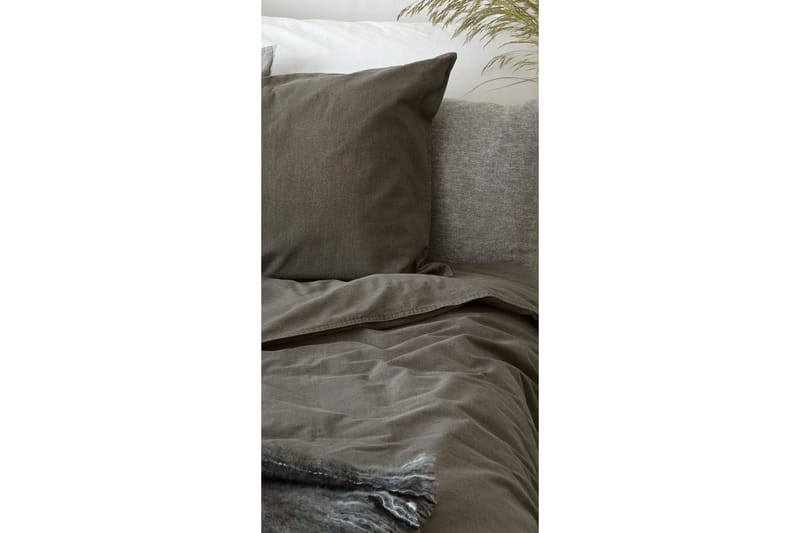 Dynetrekksett Enkeltseng 2-Delers Vasket - Grå - Tekstiler - Sengetøy - Sengetøysett & dynetrekksett - Sengesett enkeltseng