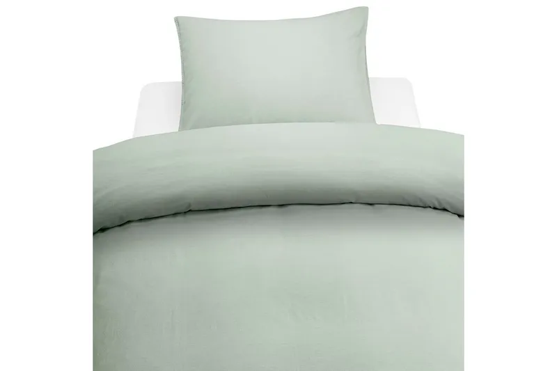 Dynetrekksett Enkeltseng 2-Delers Vasket, Grønn