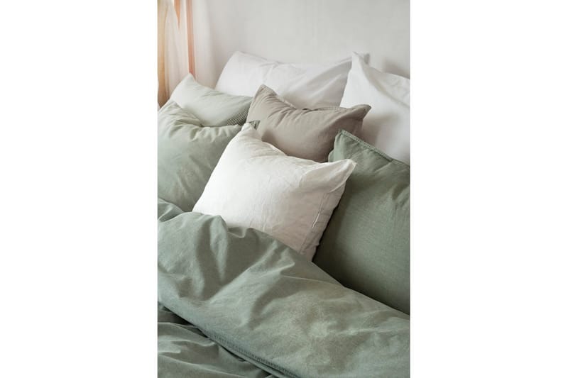 Dynetrekksett Enkeltseng 2-Delers Vasket - Grønn - Tekstiler - Sengetøy - Sengetøysett & dynetrekksett - Sengesett enkeltseng