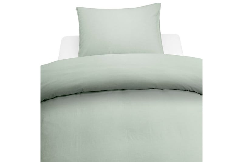 Dynetrekksett Enkeltseng 2-Delers Vasket, Grønn