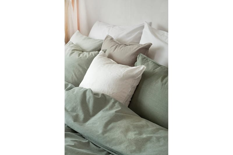 Dynetrekksett Enkeltseng 2-Delers Vasket - Grønn - Tekstiler - Sengetøy - Sengetøysett & dynetrekksett - Sengesett enkeltseng