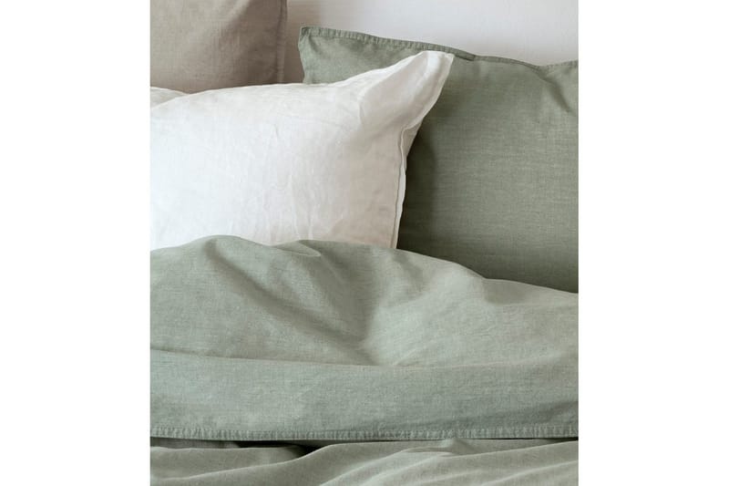 Dynetrekksett Enkeltseng 2-Delers Vasket - Grønn - Tekstiler - Sengetøy - Sengetøysett & dynetrekksett - Sengesett enkeltseng