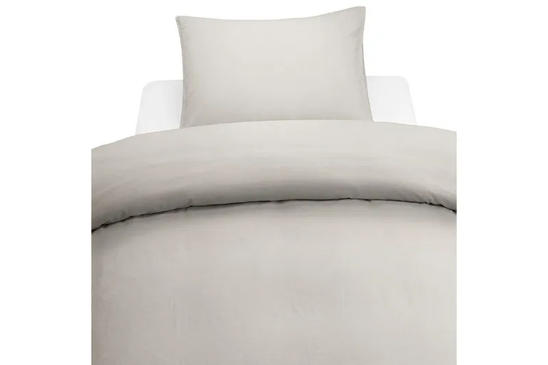 Dynetrekksett Enkeltseng 2-Delers Vasket, Greige